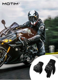 Motim Touch Screen Motorcycle Racing Gloves, Full Finger Gloves with Rubber Non Slip, Wear-Resistant, Good Grip Hard Knuckle Motorbike Protection Gloves  - Image 1