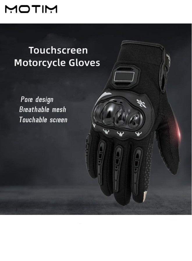 Motim Touch Screen Motorcycle Racing Gloves, Full Finger Gloves with Rubber Non Slip, Wear-Resistant, Good Grip Hard Knuckle Motorbike Protection Gloves  - Image 4
