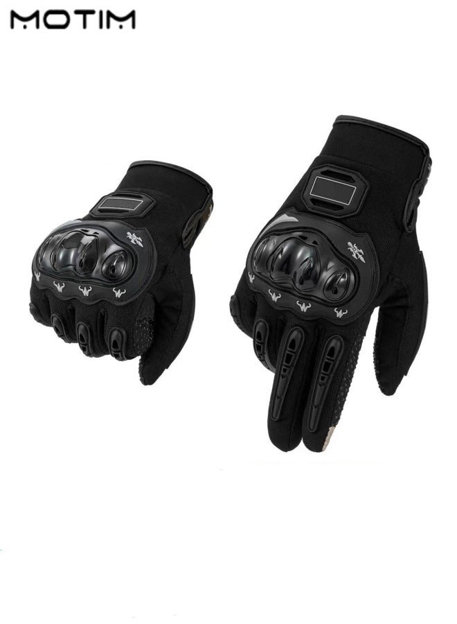 Motim Touch Screen Motorcycle Full Finger Gloves, Racing Gloves with Non Slip Rubber, Wear-Resistant, Good Grip Hard Knuckle Motorbike Protection Gloves - Image 1