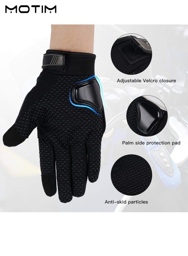 Motim Touch Screen Motorcycle Full Finger Gloves, Racing Gloves with Non Slip Rubber, Wear-Resistant, Good Grip Hard Knuckle Motorbike Protection Gloves - Image 4