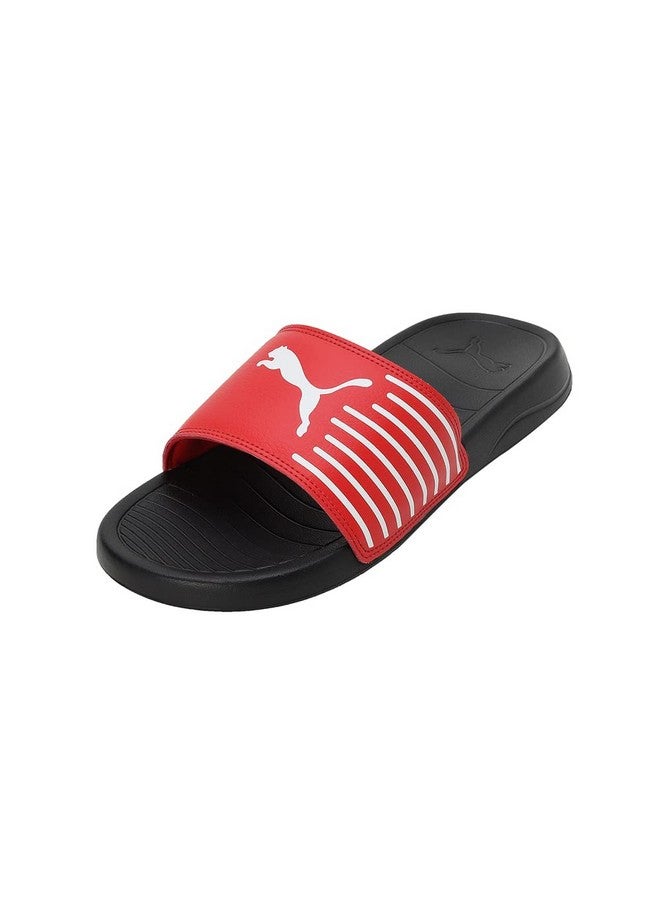 Puma unisex-adult Geo Black-Fiery Red-White Slide Sandal - 9 UK (39453803) - Image 1