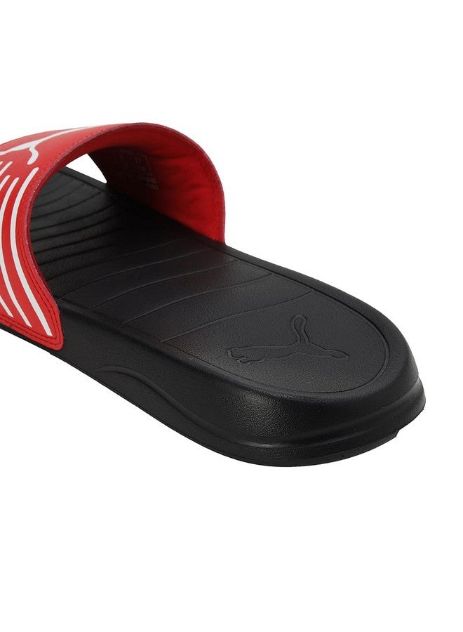 Puma unisex-adult Geo Black-Fiery Red-White Slide Sandal - 9 UK (39453803) - Image 5