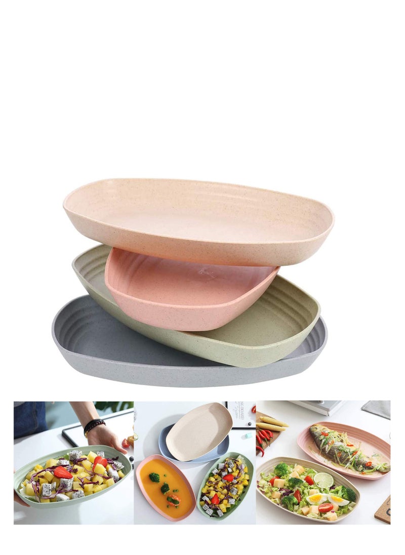 Y&D - Wheat Straw Plates 4 Pack, Dish Unbreakable Ligtweight Biodegradable Appetizer Cereal Dinner Plates, Tableware for Snack Salad Noodle Pasta Kids, Toddler & Adult - Colors - Image 1