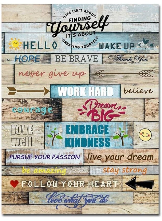 Paimuni Inspirational Wall Art Motivational Quotes Canvas Prints Framed Ready to Hang for Home Office Decor 12x16 Inch - Image 1
