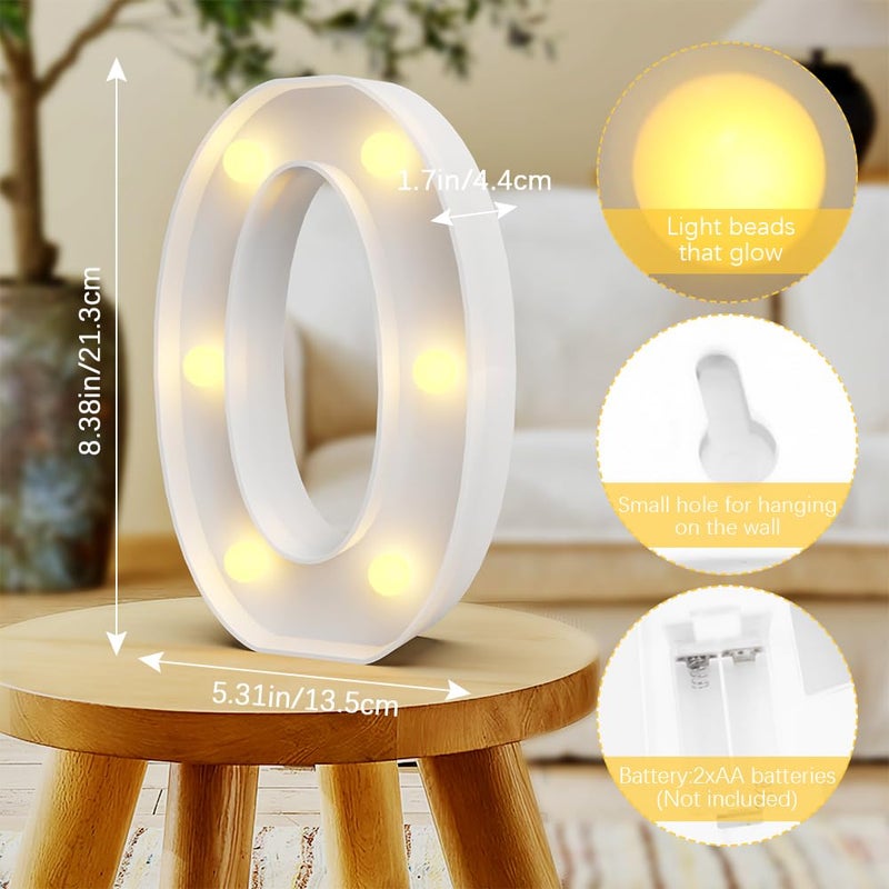 QWZify Light Up Numbers 0  Marquee Numbers  Number Blocks  Light Up Numbers for Wall Decor  Quinceanera Decorations  Birthday Decorations for Him  Led Light Decor  Party Decor  House Decor - Image 2