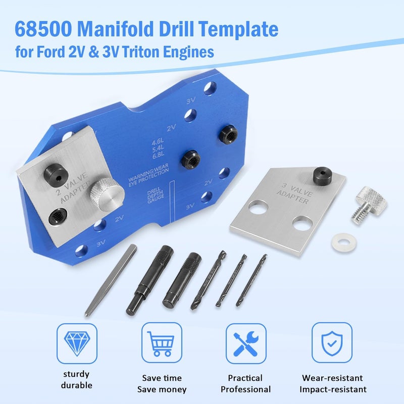USSKYBOY 68500 Manifold Drill Template for Ford 2V & 3V - Image 2