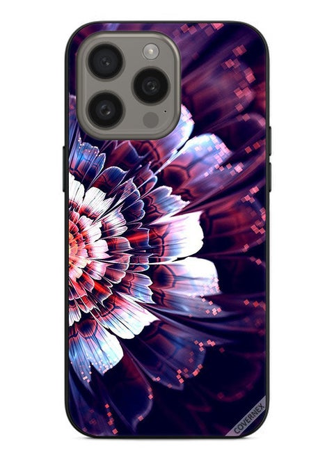 Protective Case Cover For Apple iPhone 15 Pro Reflected Big Flower On Left Side