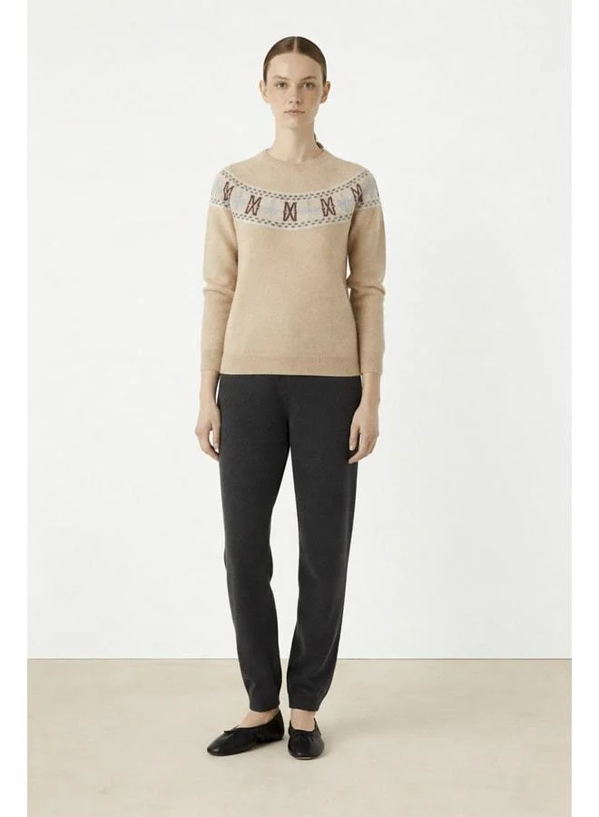 Mısırlı 1951 Dark Gray Ribbed Women's Pants.