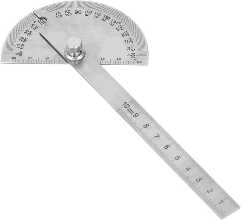 Stainless Steel Protractor Angle Measure Tool for Woodworking, 180° Graduated Scale, Ergonomic Non-Slip Grip, Fit for DIY, Carpentry & Metalworking - Image 5