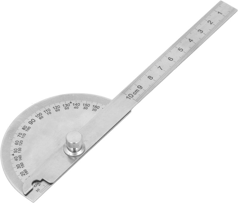 Stainless Steel Protractor Angle Measure Tool for Woodworking, 180° Graduated Scale, Ergonomic Non-Slip Grip, Fit for DIY, Carpentry & Metalworking - Image 3