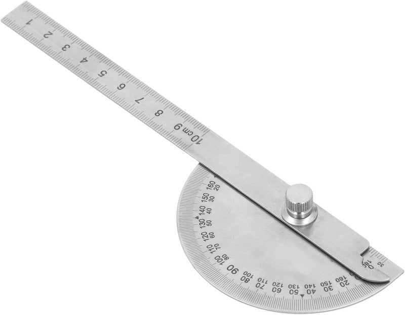 Stainless Steel Protractor Angle Measure Tool for Woodworking, 180° Graduated Scale, Ergonomic Non-Slip Grip, Fit for DIY, Carpentry & Metalworking - Image 2