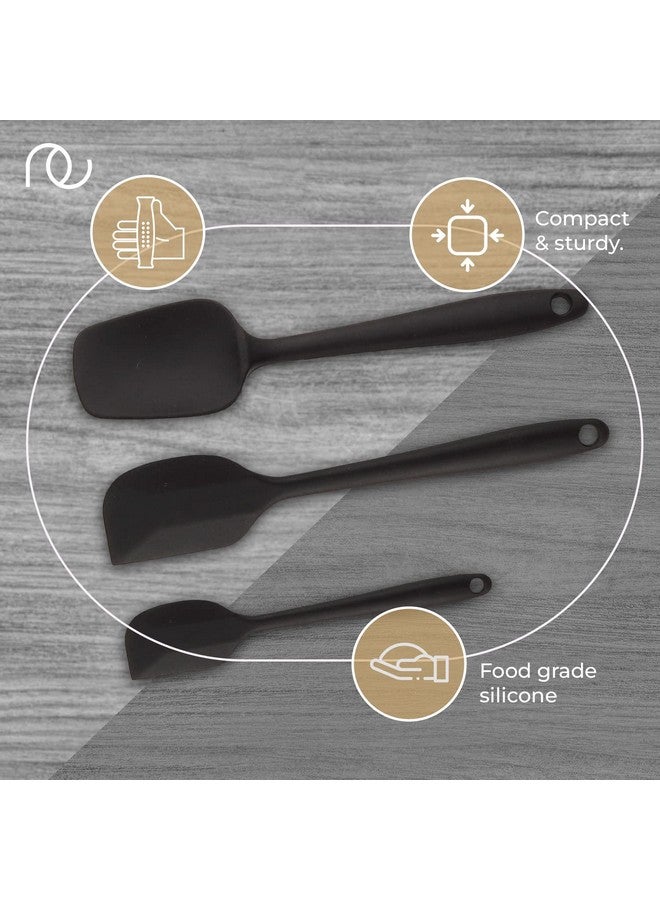 FrenchWare ملاعق سيليكون غير لاصقة من فرنش وير (مجموعة من 3، باللون الأسود) للطهي والخبز، مقاومة للحرارة حتى 230°C، آمنة للطعام وخالية من BPA، قابلة للغسل في غسالة الصحون، معتمدة من إدارة الغذاء والدواء - Image 5