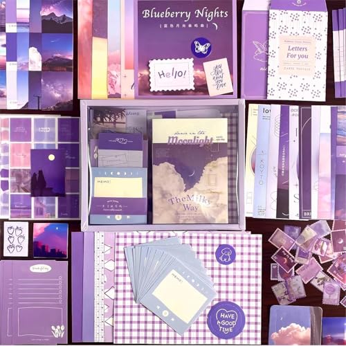 Niwlix Aesthetic Scrapbook Kit, 346 Pcs, A6 Grid Notebook, Scrapbook/Background Papers, Folding Labels, Envelopes, Washi, Photo Frames, Calendar Stickers, DIY Gift Journaling Kit for Teen Girl Women - Image 4