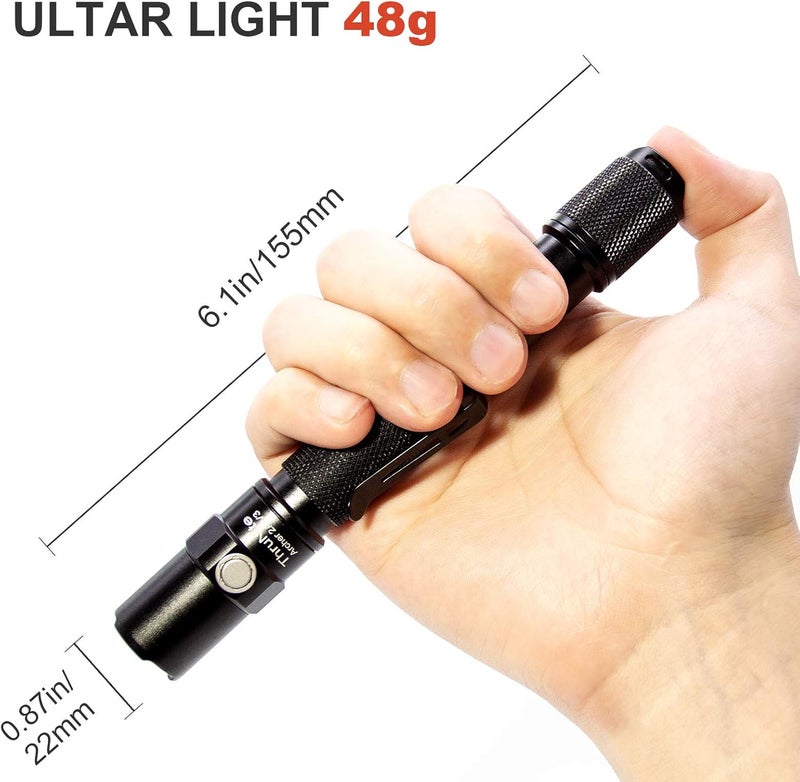 ThruNite LED Flashlight Archer 2A V3, 500 Lumens Mini AA Flashlight with Lanyard, IPX8 Water-Resistant Dual Switch Outdoor Flash Light for Hiking, Camping, Everyday Use, EDC - CW - Image 2