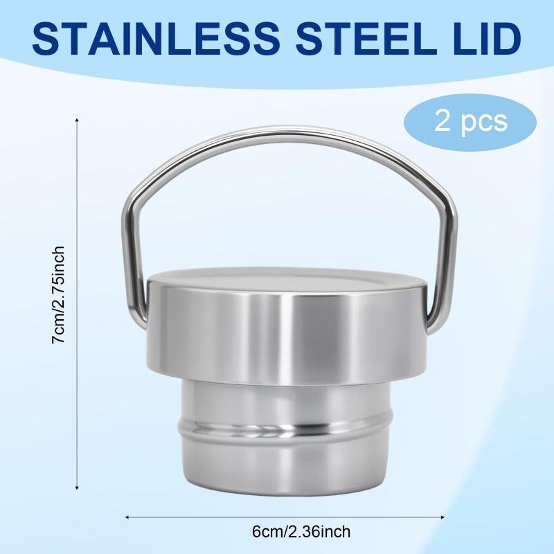 MEIJIAYOU Stainless Steel Lid Compatible with Hydroflask Standard Mouth 12/18/21/24oz,Leakproof Replacement Lid Compatible with Hydroflask Accessory,2PCS - Image 3