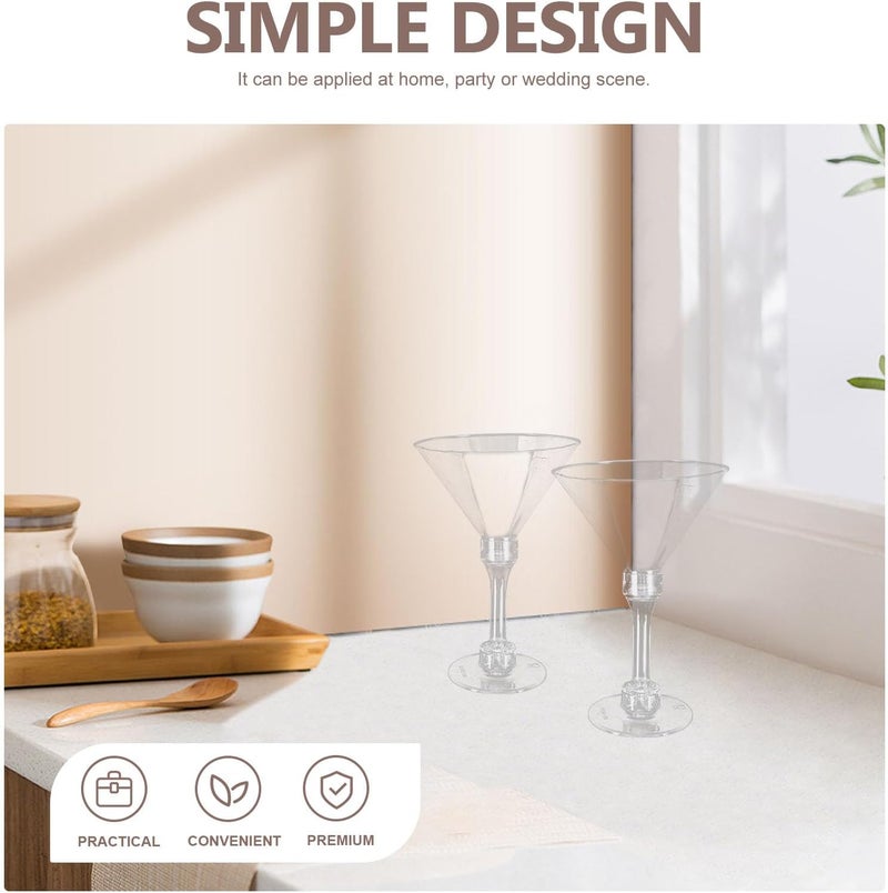 ABOOFAN Reusable Plastic Wine Goblets Set of 10 150ml Stemmed Cocktail and Margarita Glasses for Parties and Banquets - Image 2