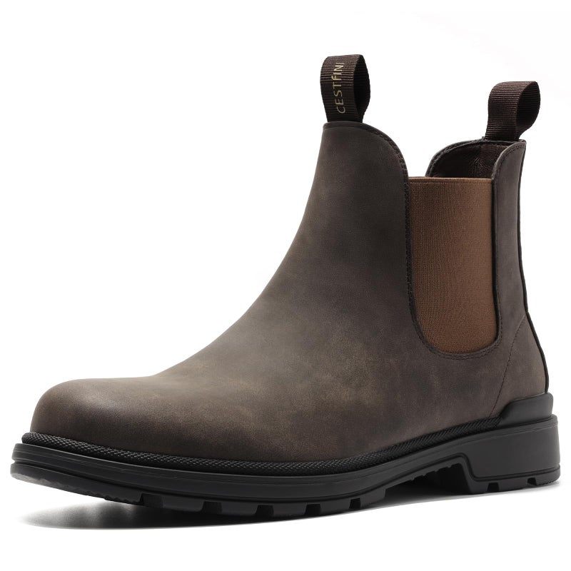 Cestfini Mens Slip On Chelsea Boots, Winter Work Hiking Ankle Booties For Men Comfortable and Lightweight - Image 1