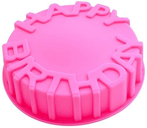 Lexazo Silicone Round Shape Happy Birthday Letter Cake Mold for Cakes Baking Tools Cake pan Microwave OvenMulti Color - Image 2