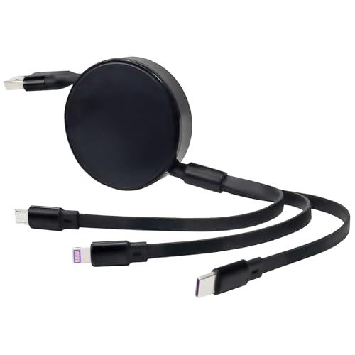 BoxWave Cable Compatible with Amazon Echo Auto AllCharge PD miniSync 100W Retractable HighSpeed Charging Portable USB Cable Jet Black - Image 3