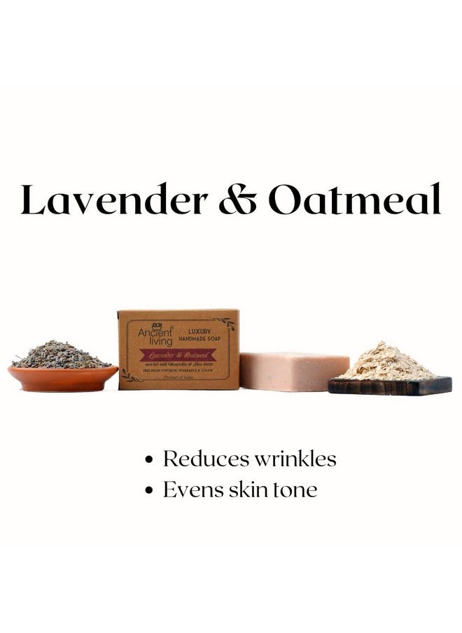 Ancient Living Lavender & Oatmeal Luxury Handmade Soap(Set Of 4) -100 Gm Organic Anti-Ageing Hydrating And Moisturizing Bathing Bar Best For Skin Inflammation  - Image 4