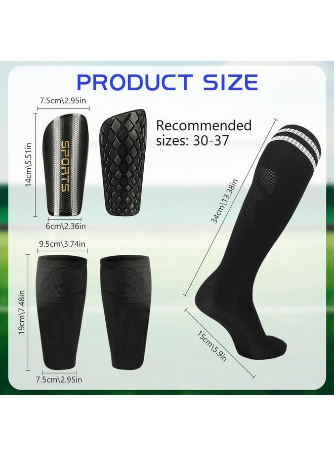 Optifit® Kids Shin Guards Set of 3 EVA Cushioning Shin Guards Shine Guards Sleeve and Knee High Compression Socks Teens Kids Sport Shin Guards Set - Image 2