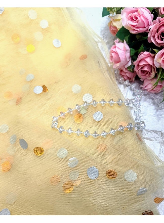 VRB Dec قماش شبكة متعدد الأغراض من VRB DecTM لتزيين حزم المهر، تزيين قاعة الحفلات، باقة، تغليف هدايا، تزيين حفلات، عناصر تزيين غرفة بوجا (10 متر، نقاط ذهبية) - Image 2