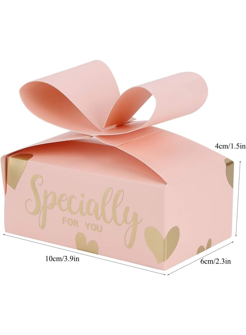 PTTIMFFM 50 PCS Pink Bowknot Candy Boxes, Elegant Paper Gift Boxes for Weddings, Parties, Birthdays, Chocolate Favors - Image 4