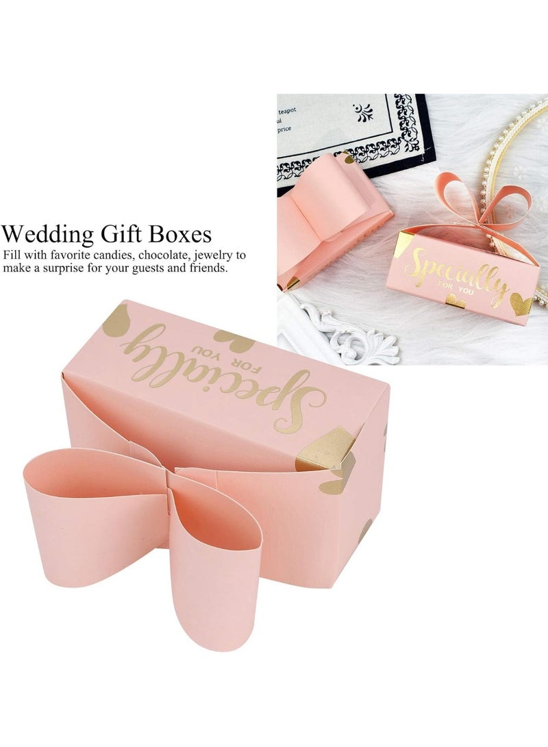 PTTIMFFM 50 PCS Pink Bowknot Candy Boxes, Elegant Paper Gift Boxes for Weddings, Parties, Birthdays, Chocolate Favors - Image 3