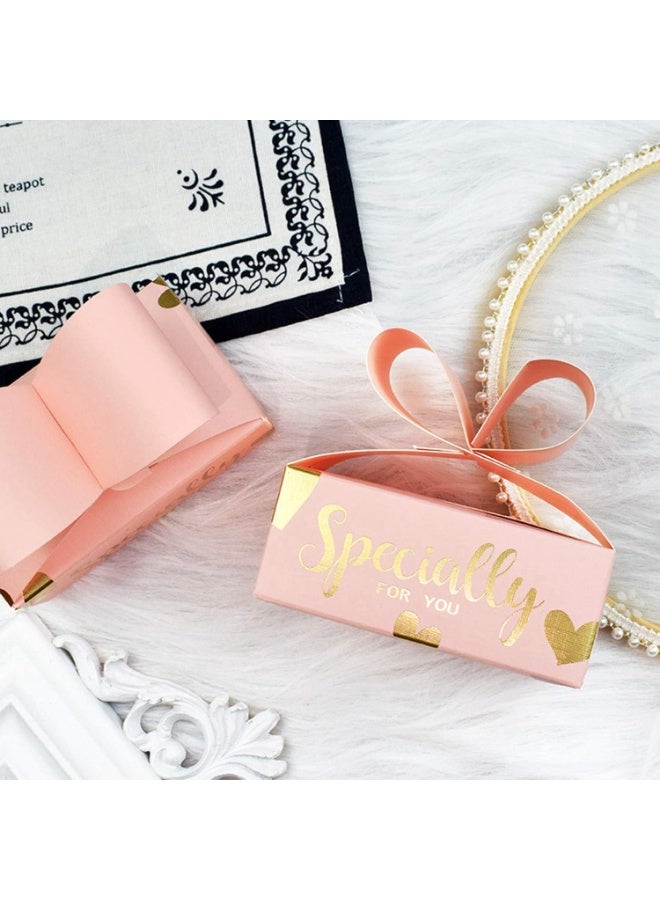 PTTIMFFM 50 PCS Pink Bowknot Candy Boxes, Elegant Paper Gift Boxes for Weddings, Parties, Birthdays, Chocolate Favors - Image 5