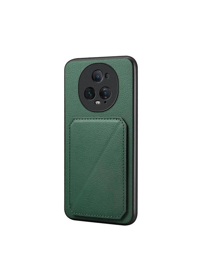 Green Tiger Case For Honor Magic5 Ultimate 5G D04 Calf Texture Dual Card Slot Holder Phone Case - Image 1