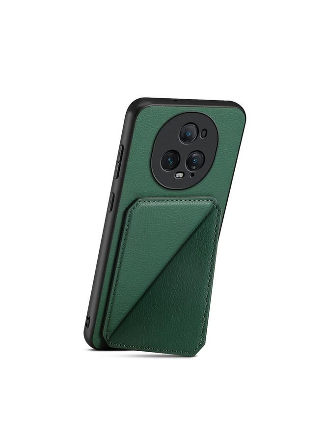 Green Tiger Case For Honor Magic5 Ultimate 5G D04 Calf Texture Dual Card Slot Holder Phone Case - Image 3
