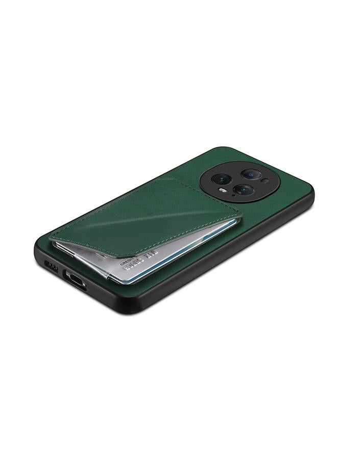 Green Tiger Case For Honor Magic5 Ultimate 5G D04 Calf Texture Dual Card Slot Holder Phone Case - Image 5