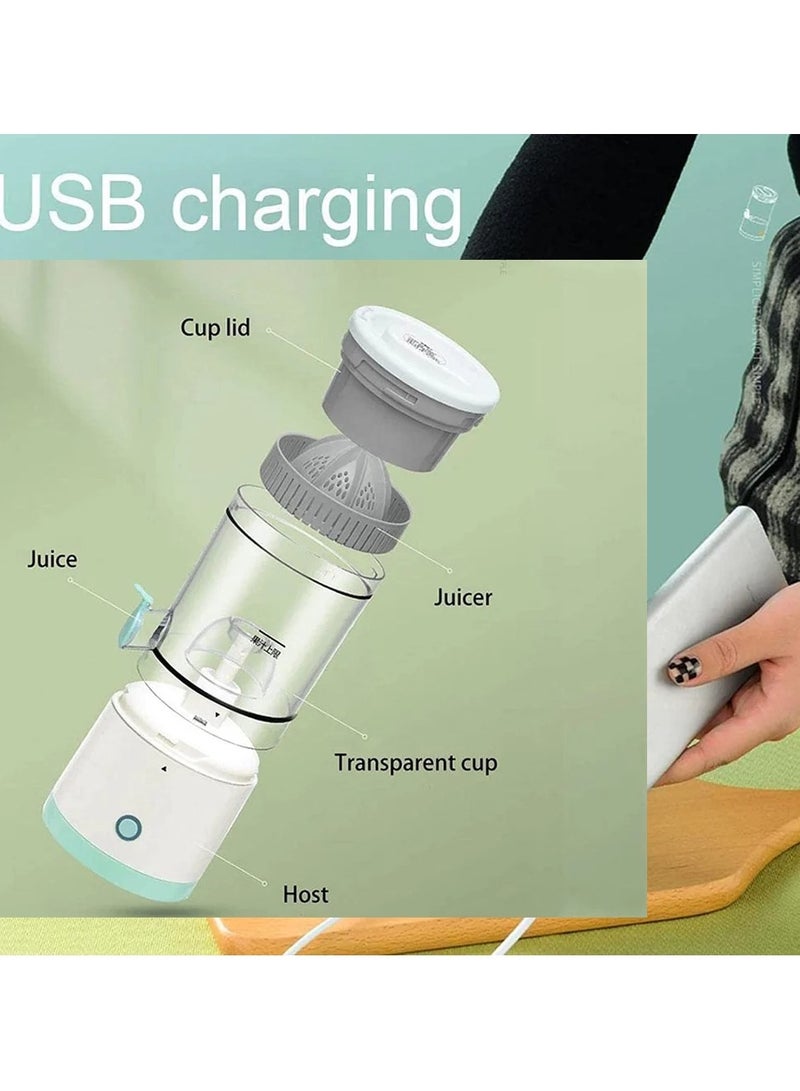 عصارة حمضيات، عصارة برتقال كهربائية مع محرك قوي وكابل شحن USB، مستخرج عصارة، عصارة ليمون، مناسبة للبرتقال والحمضيات والتفاح والجريب فروت والكمثرى  - Image 5
