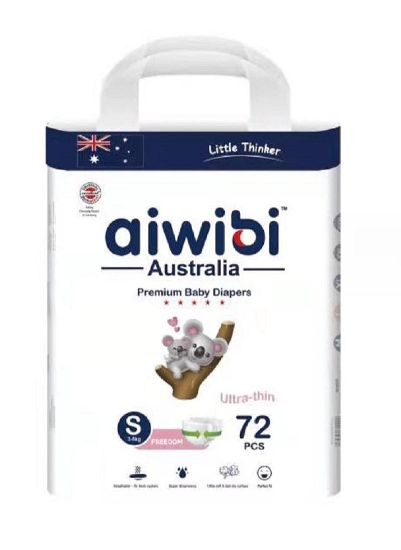 aiwibi - Aiwibi Premium Baby Diapers Size S 3-6KG 72 Pieces - Image 1