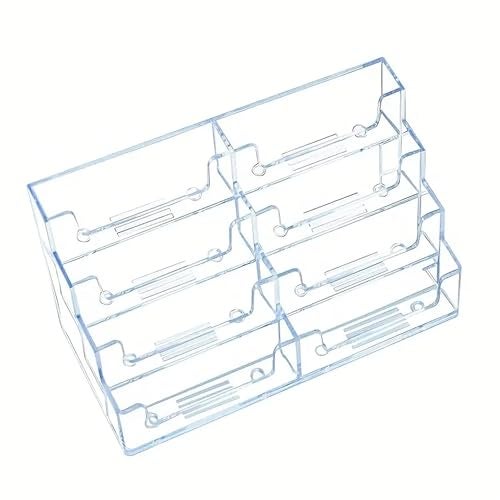 DAHSHA 8 - Tier Premium Acrylic Transparent Crystal-Clear Visiting Business Card Holder/Display Stand Desk Organizer For Office Table - Image 1