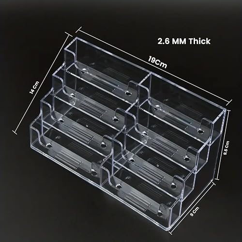 DAHSHA 8 - Tier Premium Acrylic Transparent Crystal-Clear Visiting Business Card Holder/Display Stand Desk Organizer For Office Table - Image 2