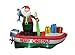 BZB Goods 8 Foot Long Inflatable Santa Claus on a Fishing Boat - Image 3