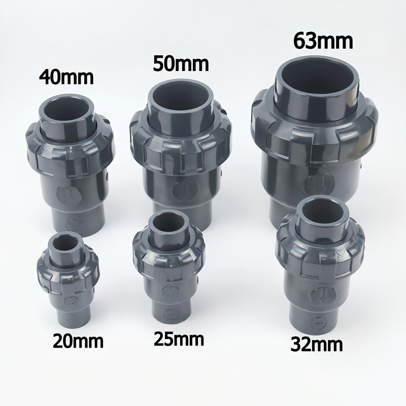 32Mm 1 Inch UPVC Ball Check Valve Non Return One Way Valve For Water Pipe Fittings - Image 1