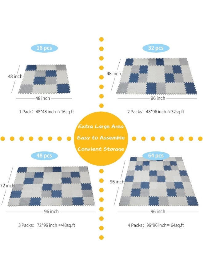 DOOKOO 36PCS Baby Play Mat, Composable Babies Playing Pen Tummy Time Playmat u0026 Crawling Mats, Upgraded Thickened Floor Mats for Infants, Babies,Toddlers, Indoor Outdoor Use, BPA Free, 30*30cm, 12mm - Image 5