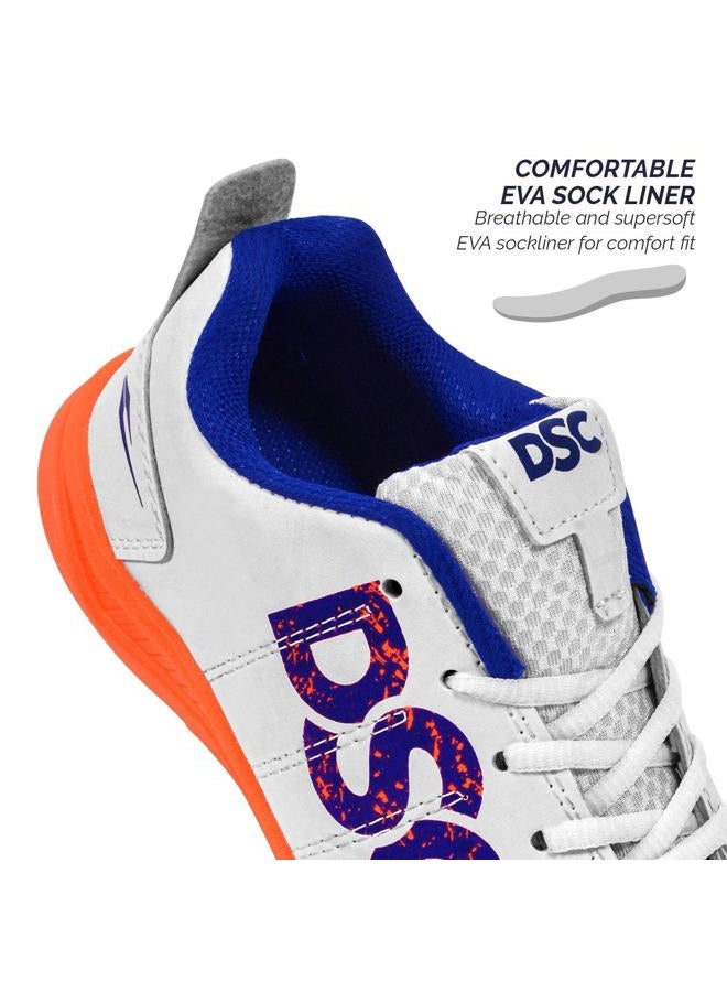 DSC Beamer Cricket Shoes | Color: Fluro Orange/White | Size: 10 UK, 11 US, 45 EU | Material: PVC | For Men & Boys | Lightweight and Durable | Ventilation Holes | Superior Cushioning - Image 3