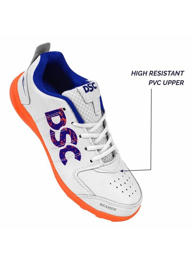 DSC Beamer Cricket Shoes | Color: Fluro Orange/White | Size: 10 UK, 11 US, 45 EU | Material: PVC | For Men & Boys | Lightweight and Durable | Ventilation Holes | Superior Cushioning - Image 5