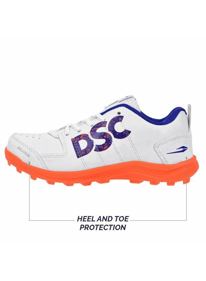 DSC Beamer Cricket Shoes | Color: Fluro Orange/White | Size: 10 UK, 11 US, 45 EU | Material: PVC | For Men & Boys | Lightweight and Durable | Ventilation Holes | Superior Cushioning - Image 2