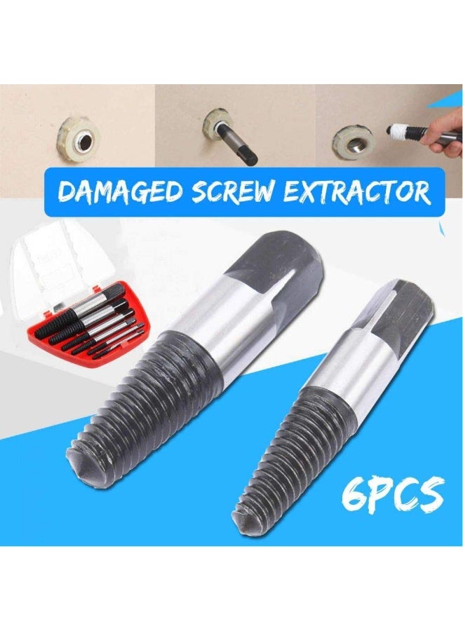 6Pcs/Set Steel Damaged Screw Extractor Drill Bit Broken Speed Out Guide Set Broken Bolt Remover Easy Out Tool Accessories - Image 5