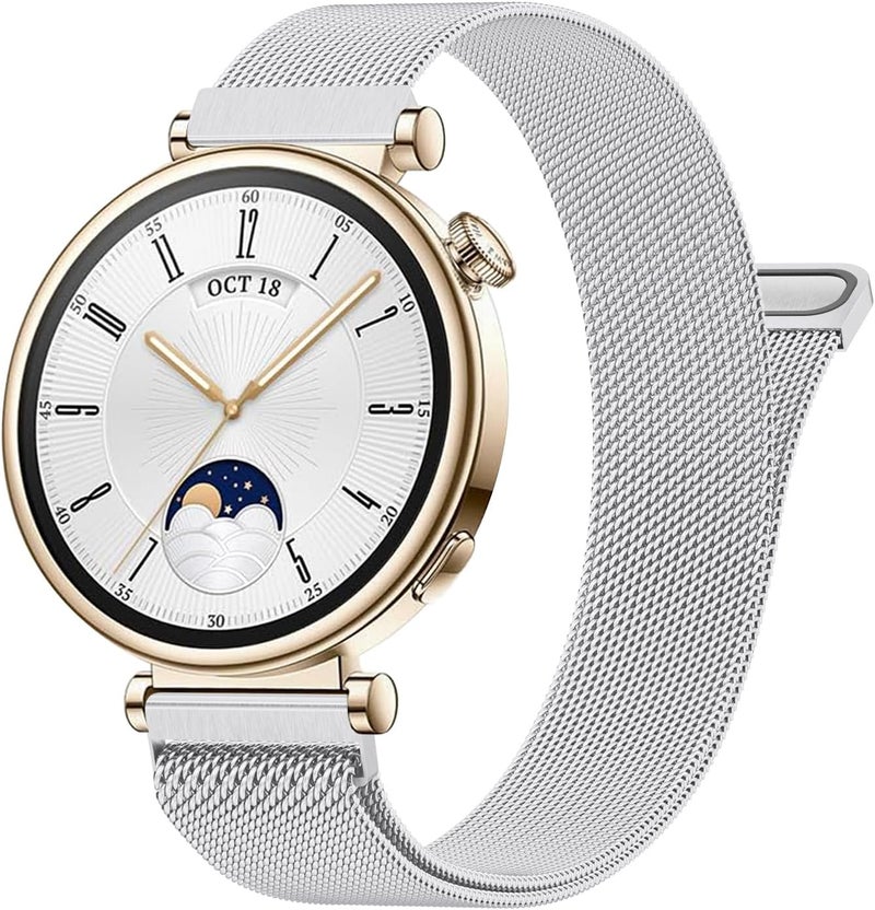 Metal Band for Huawei Watch GT4 41mm Strap,18mm Stainless Steel Replacement Strap for Huawei GT4 41mm Women Men - Image 1