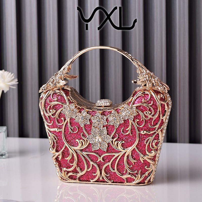 Elegant Black Evening Clutch with Cut-Out Sparkling Design and Clasp Closure - Image 5