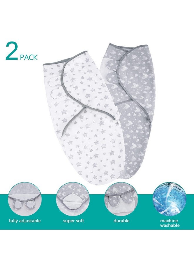 Biloban Baby Swaddles 0-3 Months for Boy Girls, Baby Swaddle, Newborn Swaddle, Cotton Swaddle Blanket, Baby Essentials, Lovely Grey Print, 2 Pack - Image 1