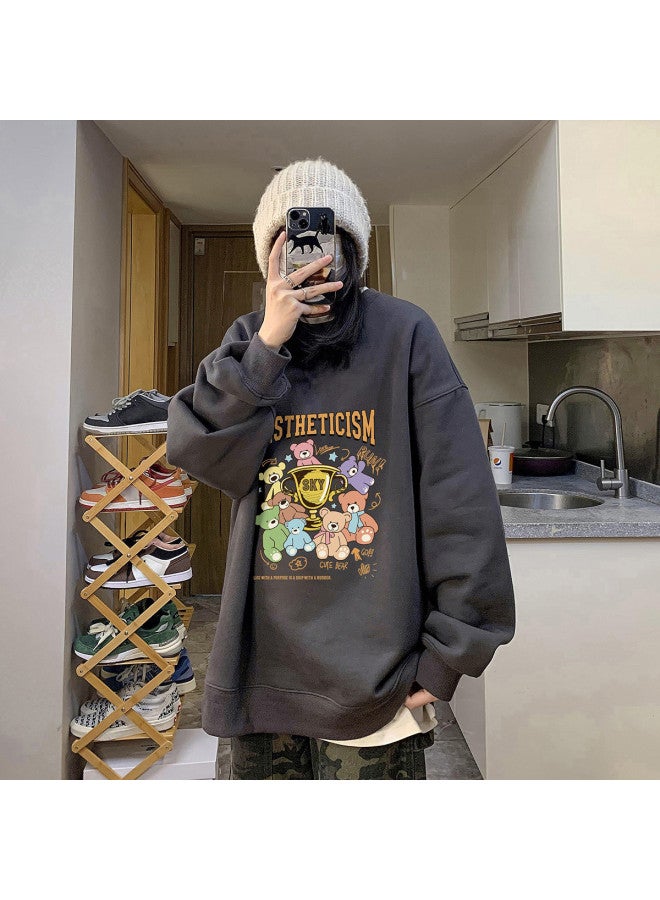 Warrior Funny Cartoon Print Pullover Hoodie Women's Loose Long Sleeve Casual Sweatshirt Unisex Lazy Style Couple Wear For Spring And Autumn - Image 3