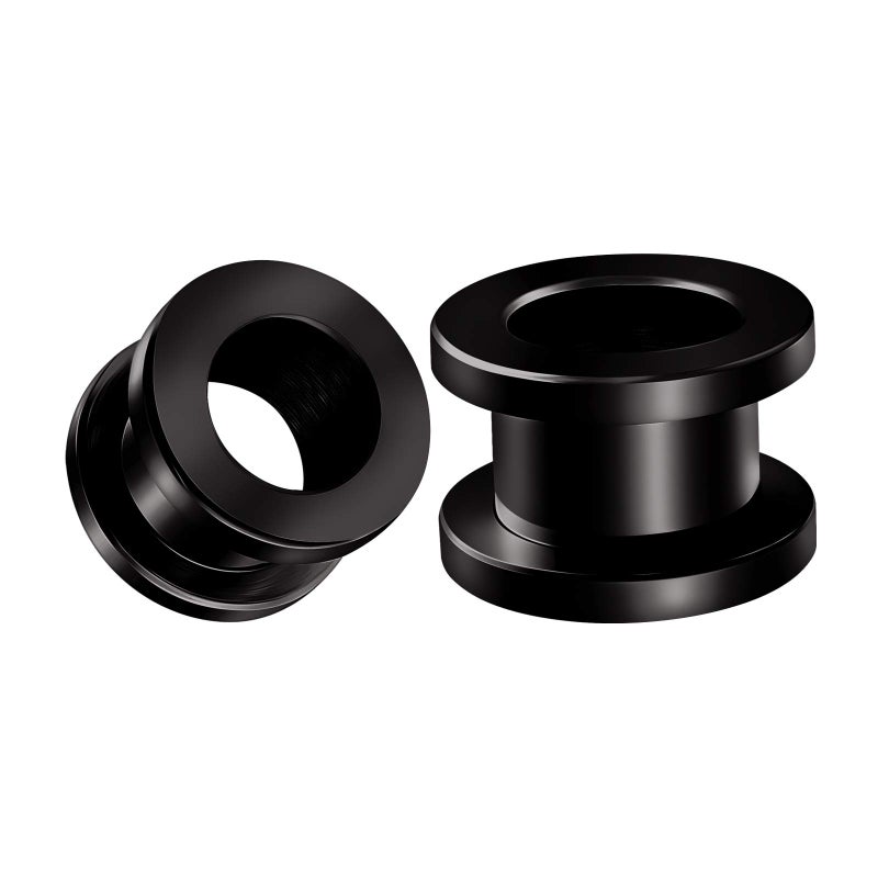 BIG GAUGES Pair of Black Anodized 7/16 Inch Gauge 11mm screw-fit Flesh Tunnels Ear Plugs Piercing Jewelry Stretcher Earring BGTU 10636 - Image 1