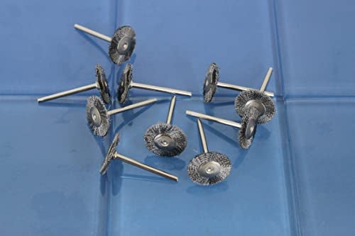 TEMO فرشاة سلكية مسطحة من الفولاذ المقاوم للصدأ 10 قطع بحجم 3/4 بوصة مع عمود بحجم 1/8 بوصة لأدوات دريمل وغيرها من الأدوات الدوارة لإزالة الصدأ والتآكل وفرك الأسطح - Image 2