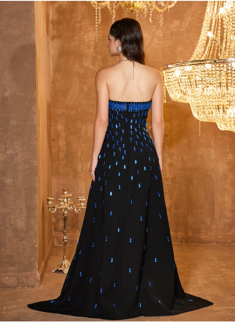 Madam Uniq Embellished Strapless Gown Dress  - Image 2